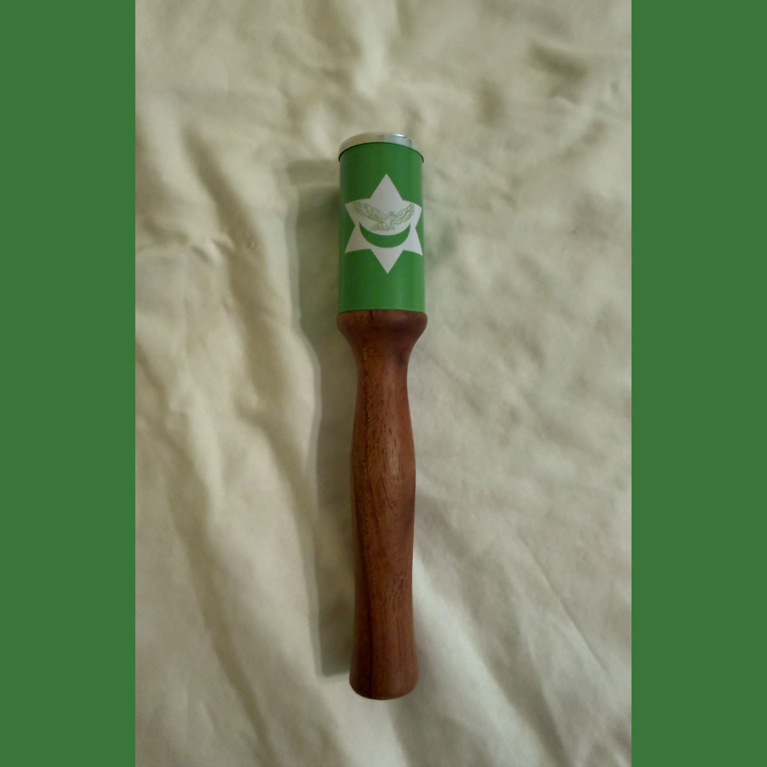 Maraca - Small cylinder- light green with star